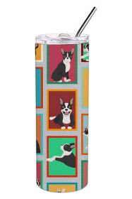 Lots of Boston Terrier Stainless Steel Skinny Tumbler Vacuum Double Walled Reusable Insulated Tumbler Travel Cup for Coffee Cocktails Gift with L