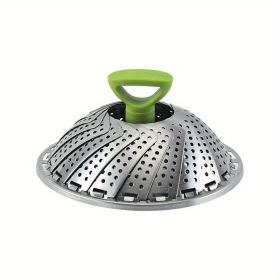 1pc; Foldable Steamer Rack; Stainless Steel Steamer Basket; Folding Steamer Insert For Veggie; Fish; Seafood; Bun; And More; Kitchen Gadgets; Kit (size: medium)