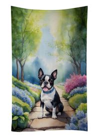 Boston Terrier Spring Path Kitchen Towel Dish Cloths Guest Hand Towel Decorative Bathroom Towel for Face,Tea, Dishcloth, Kitchen and Bath (Default: Default)
