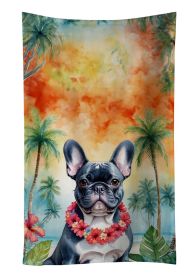 French Bulldog Luau Kitchen Towel Dish Cloths Guest Hand Towel Decorative Bathroom Towel for Face,Tea, Dishcloth, Kitchen and Bath (Default: Default)